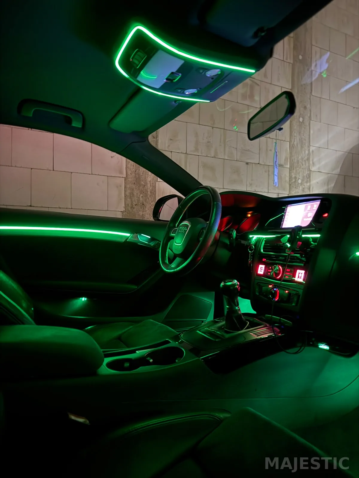 Audi A5 Sportback mit kreativer Ambientebeleuchtung: nachher: innenraum